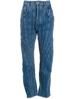 Mugler джинсы со вставками