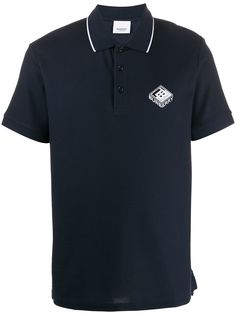 Burberry рубашка-поло из пике с логотипом