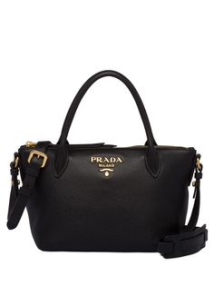 Prada сумка-тоут с металлическим логотипом