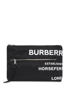Burberry Horseferry Print Nylon Zip Pouch