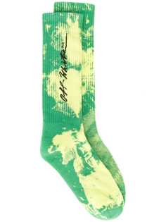Off-White TIE DYE SOCKS LIGHT GREEN BLACK
