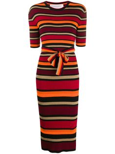 Victoria Victoria Beckham платье-свитер в полоску с короткими рукавами