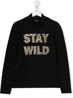Monnalisa футболка с принтом Stay Wild