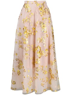 Delpozo пышная юбка с вышивкой