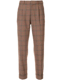 Loveless high-waist check trousers