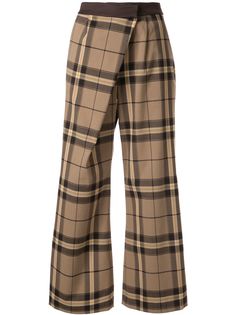Loveless check pattern cropped trousers