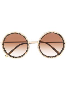Dolce & Gabbana Eyewear затемненные солнцезащитные очки в круглой оправе