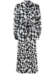 MSGM платье с принтом в клетку