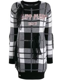 Philipp Plein трикотажное платье в клетку
