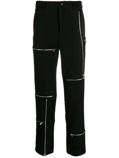 Comme Des Garçons Homme Plus габардиновые брюки с молниями