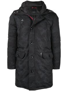 Loveless camouflage print padded coat
