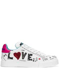 Dolce & Gabbana кроссовки Love с принтом в стиле граффити