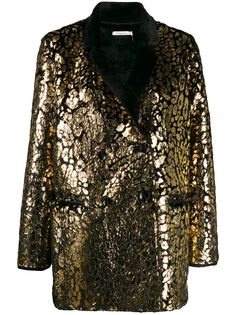 Mes Demoiselles metallic printed blazer