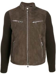 Al Duca D’Aosta 1902 knitted sleeves leather jacket