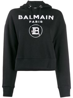 Balmain укороченное худи с логотипом