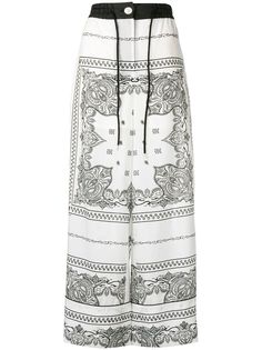 Sacai брюки палаццо с принтом пейсли