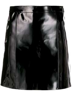 Manokhi fitted patent leather skirt