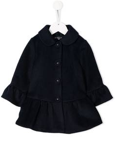 Monnalisa ruffle-trimmed single-breasted coat
