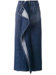 Mm6 Maison Margiela джинсовая юбка с оборками