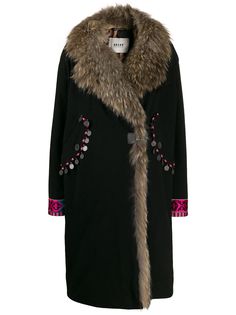 Bazar Deluxe faux fur trim wrap coat