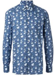 Kiton рубашка с цветочным принтом