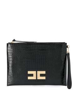Elisabetta Franchi crocodile effect clutch