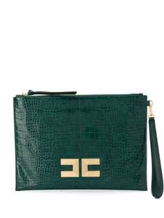 Elisabetta Franchi crocodile effect clutch