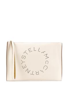 Stella McCartney large perforated-logo clutch