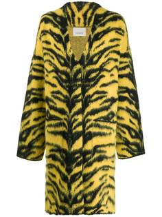 Laneus animal print cardi-coat