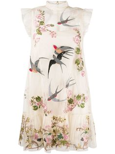 Red Valentino платье мини с вышивкой