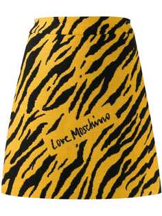 Love Moschino юбка мини с зебровым принтом
