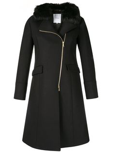 Loveless off-centre zipped coat