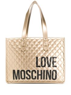 Love Moschino quilted logo tote bag