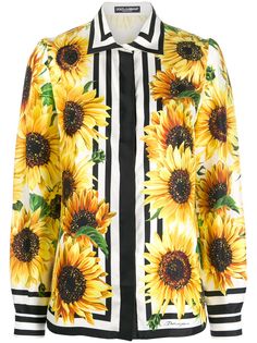 Dolce & Gabbana Sunflower print silk shirt