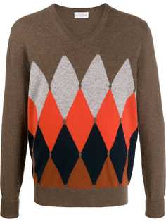 Ballantyne argyle knit V-neck sweater