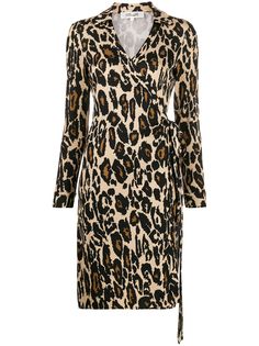 Diane von Furstenberg leopard print shirt dress