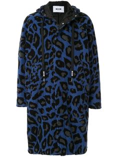 MSGM пальто с леопардовым принтом