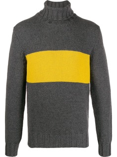 Lardini colour block ribbed detail sweater