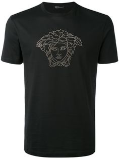 Versace футболка с головой медузы из кристаллов Swarovski