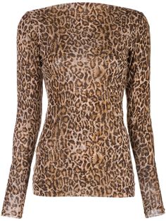 Peter Cohen leopard print fitted sweater