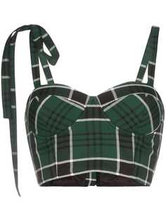 Rosie Assoulin check pattern bustier top
