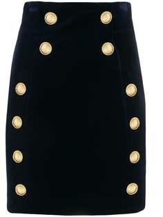 Balmain velvet effect short skirt