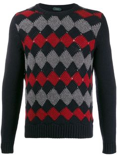 Zanone Argyle knit sweater