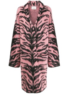 Laneus long tiger-pattern coat