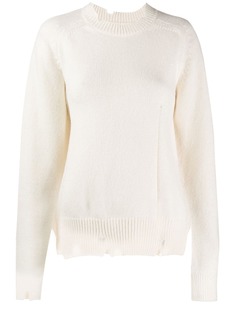 Maison Margiela трикотажный свитер с эффектом потертости