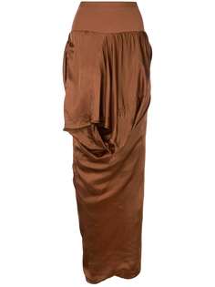 Rick Owens юбка асимметричного кроя с драпировкой