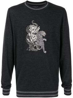 SHANGHAI TANG tiger-embroidered sweatshirt