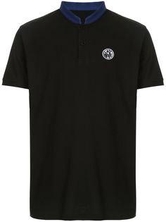 SHANGHAI TANG logo and number patch polo shirt