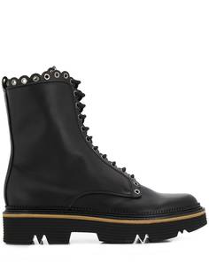 Pollini scalloped detail ankle boots