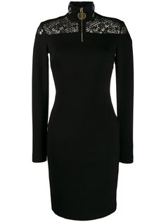 Frankie Morello floral lace panel zipped dress